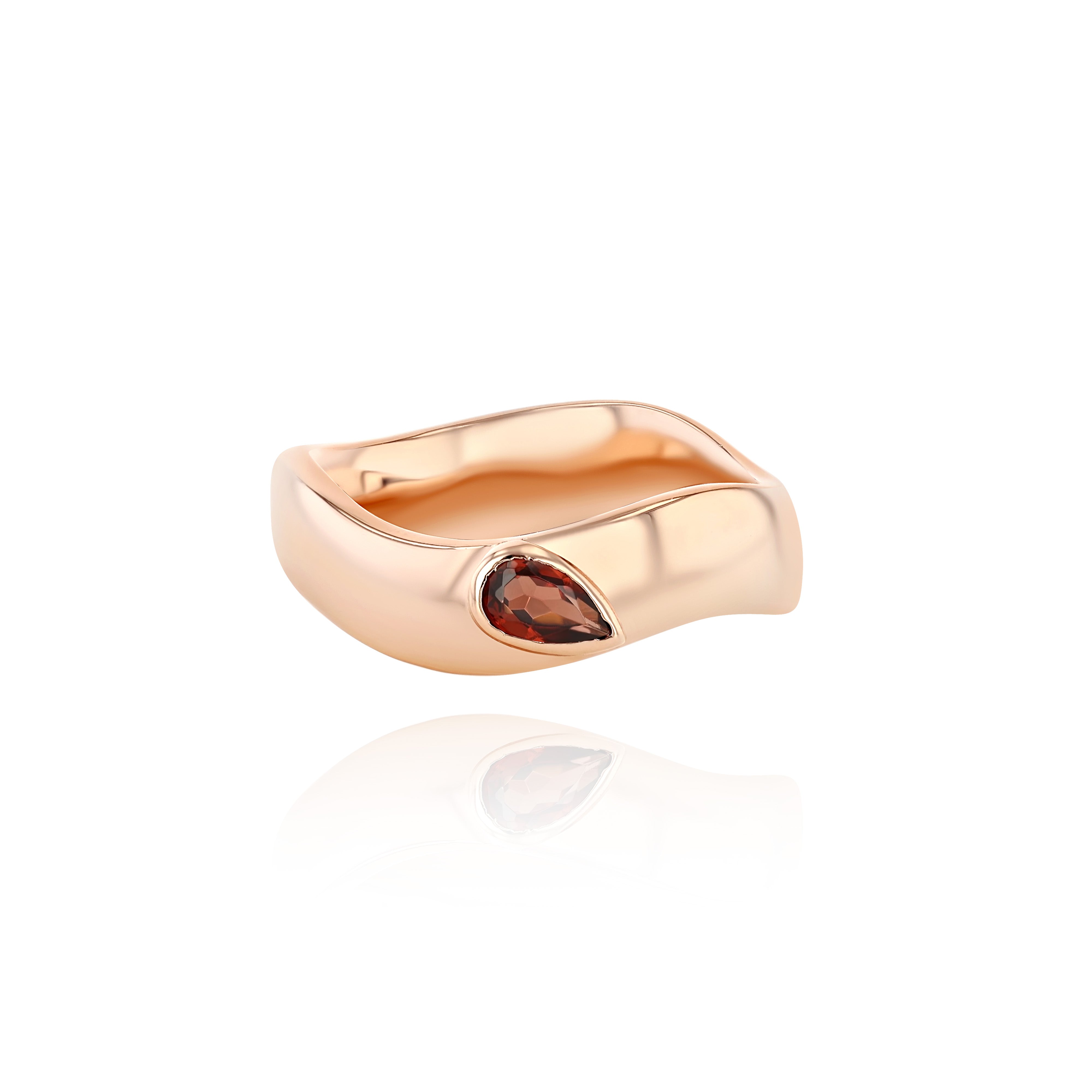 Rose Gold Vermeil Gemstone Curve Ring