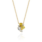 Yellow Gold Necklace with Yellow and White Sapphires, and Diamonds, Small