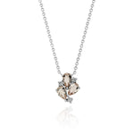 White Gold Necklace with Morganite and Diamonds, Small