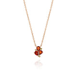 Rose Gold Necklace with Orange Sapphires and Yellow Diamonds, Small